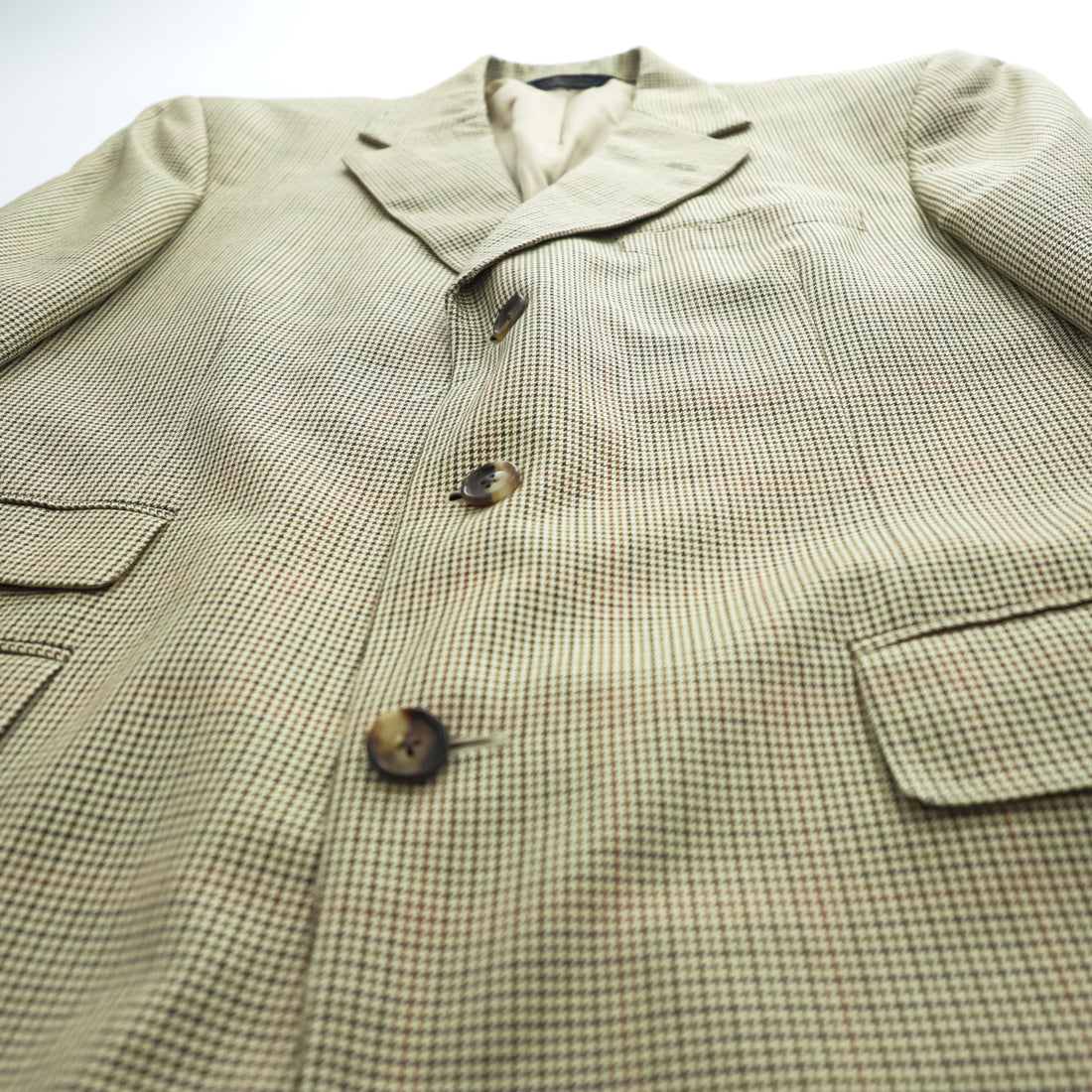 Brooks Brothers Golden Fleece Hand Tailored Houndstooth Sport Coat Silk Linen Wool Blend 41R