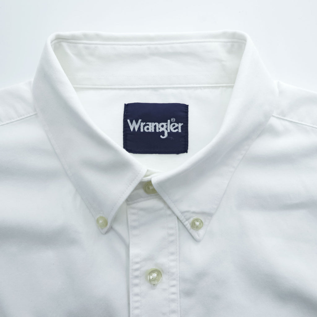 Wrangler Long-Sleeve Button-Down Shirt, Size XL, White Oxford