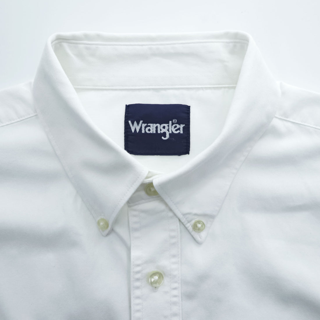 Wrangler Long-Sleeve Button-Down Shirt, Size XL, White Oxford