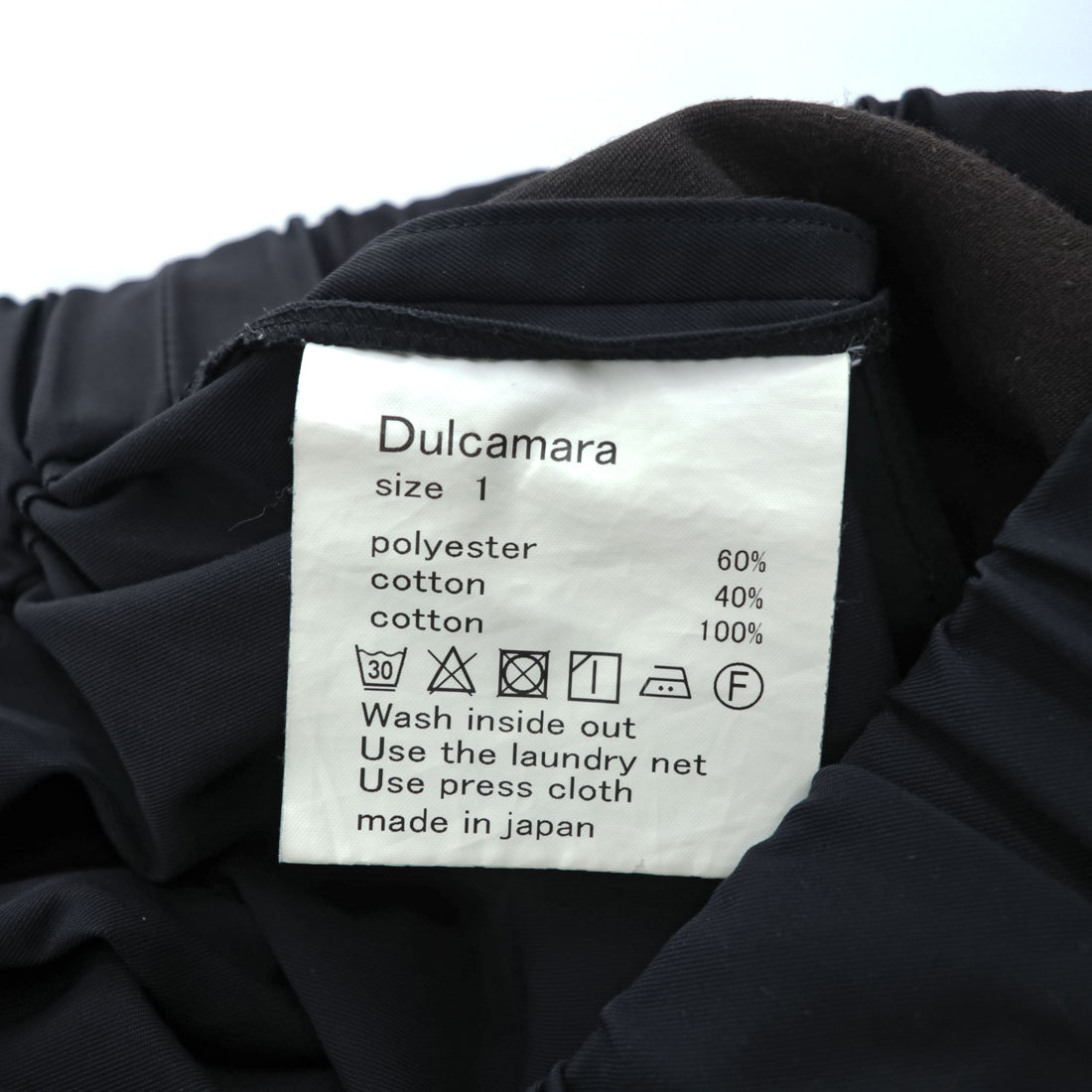Dulcamara Japan Made Wide Pants FREE Black Unisex D122-P203
