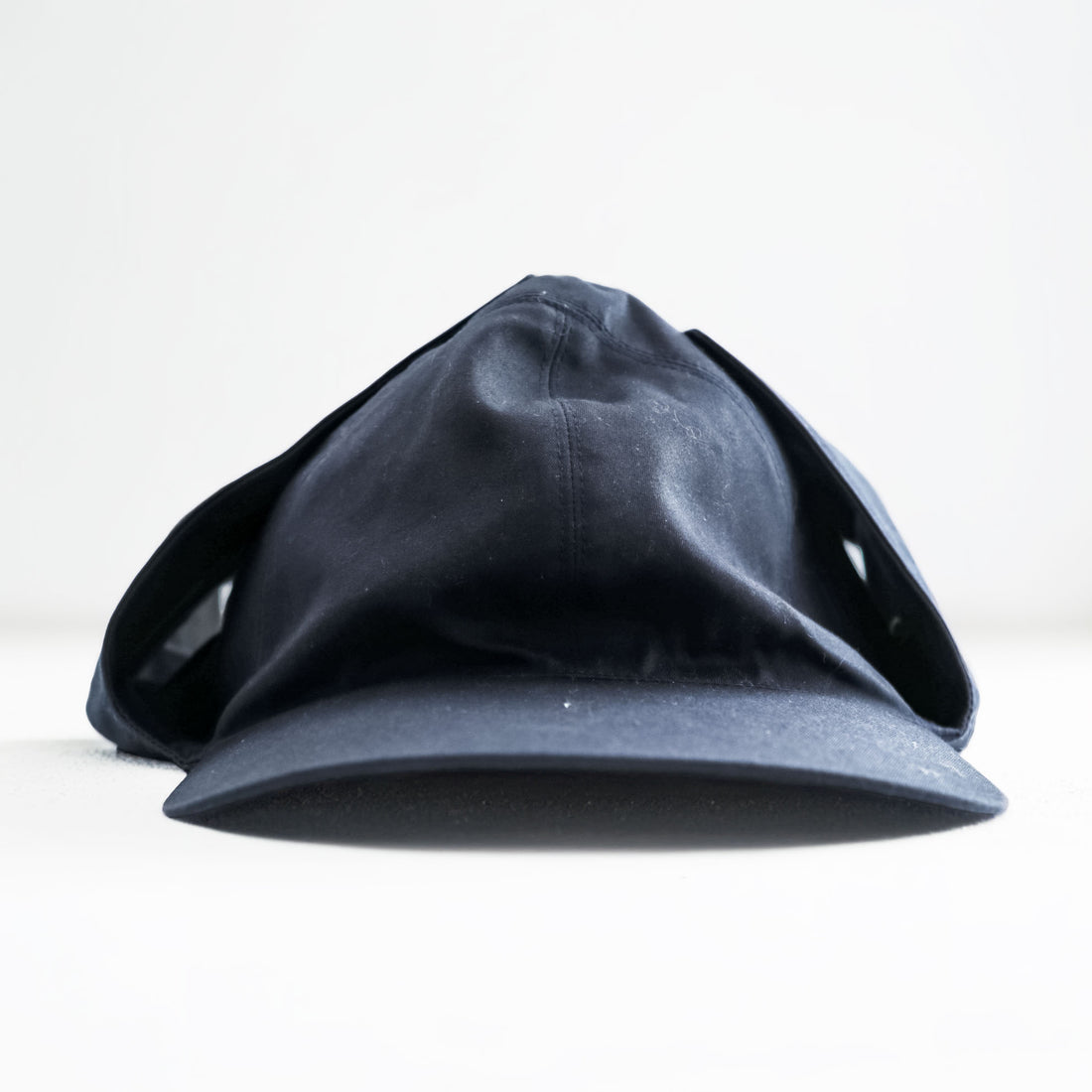 Sillage Japan Made Flight Cap Deck Hoodie Black 2-Way Ventile Hat Earflaps Sunshade