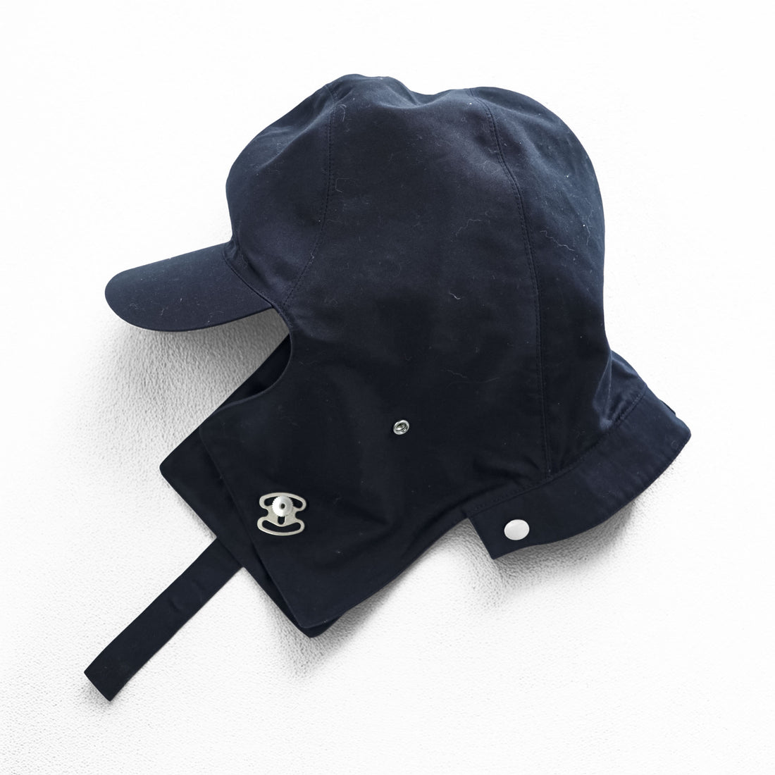 Sillage 日本製 フライトキャップ デッキフード ブラック 2WAY ベンタイル Ventile Hat イヤーフラップ サンシェード バラクラバ