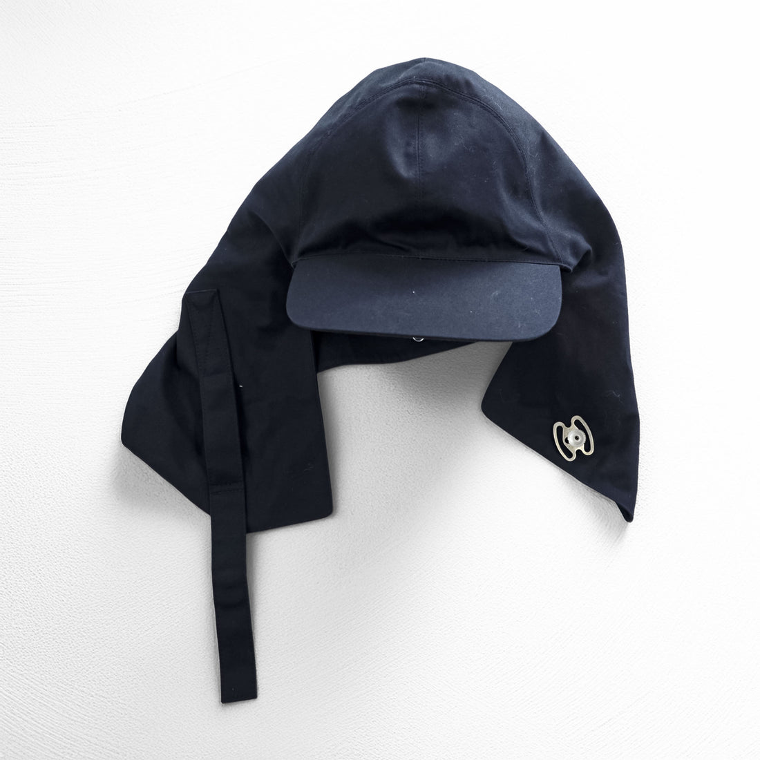 Sillage 日本製 フライトキャップ デッキフード ブラック 2WAY ベンタイル Ventile Hat イヤーフラップ サンシェード バラクラバ