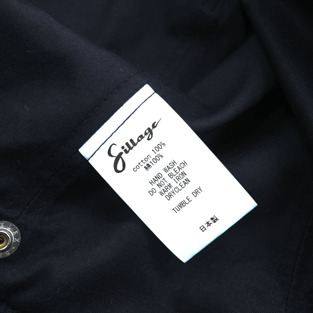 Sillage 日本製 フライトキャップ デッキフード ブラック 2WAY ベンタイル Ventile Hat イヤーフラップ サンシェード バラクラバ