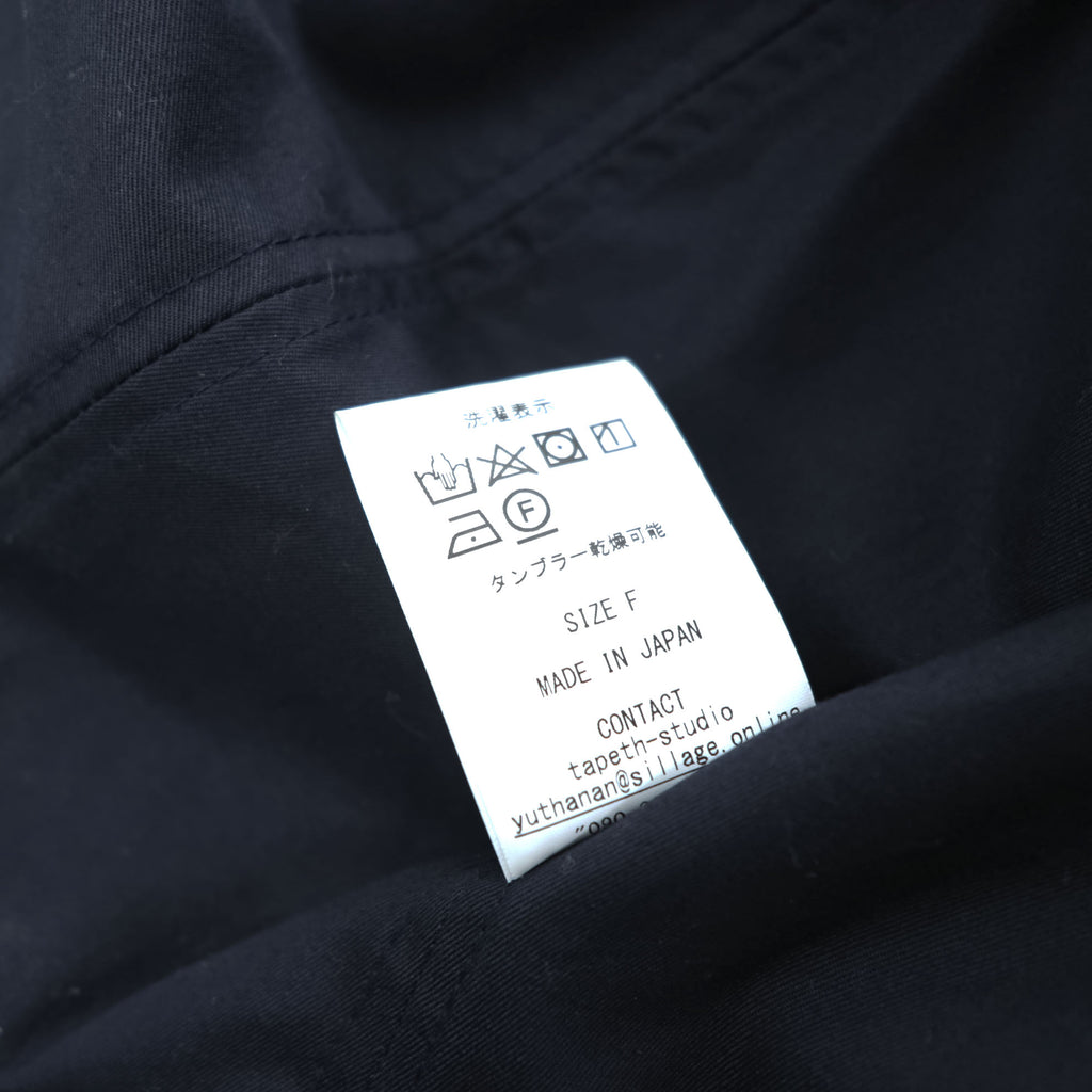Sillage 日本製 フライトキャップ デッキフード ブラック 2WAY ベンタイル Ventile Hat イヤーフラップ サンシェード バラクラバ