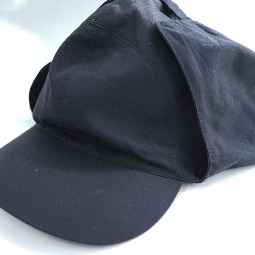 Sillage 日本製 フライトキャップ デッキフード ブラック 2WAY ベンタイル Ventile Hat イヤーフラップ サンシェード バラクラバ