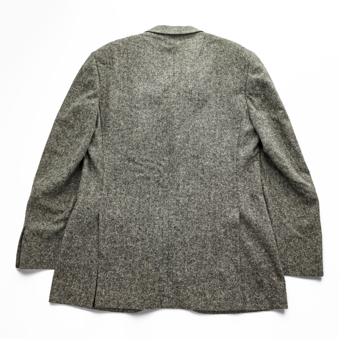 Burberrys Vintage Tweed Wool Blazer Gray Melange 3 Button Made in Italy Size 54 XL