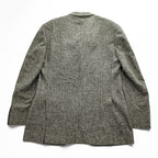 Burberrys Vintage Tweed Wool Blazer Gray Melange 3 Button Made in Italy Size 54 XL