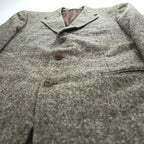 Burberrys Vintage Tweed Wool Blazer Gray Melange 3 Button Made in Italy Size 54 XL