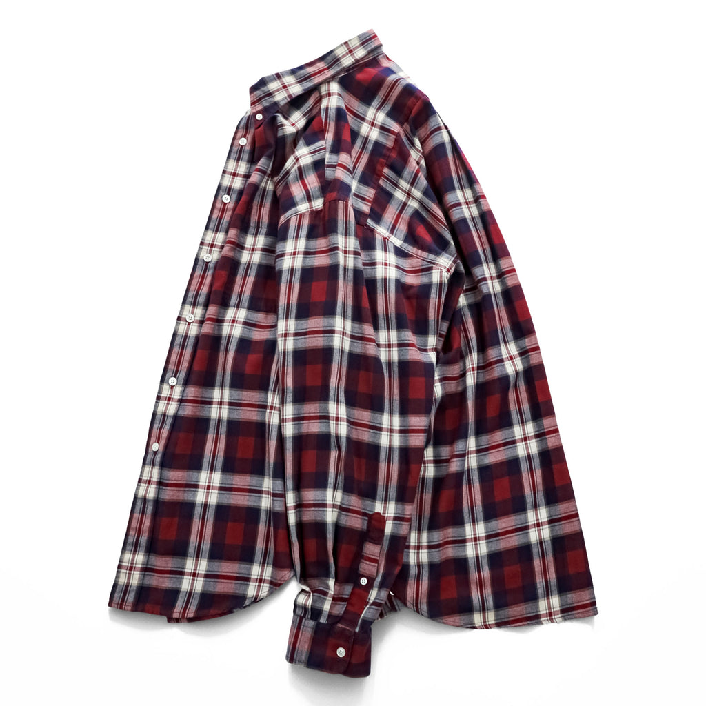 NAUTICA 90年代 USA製 ヴィンテージ 長袖 チェックシャツ XL レッド ネイビー ボタンダウン ワンポイントロゴ