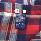 NAUTICA 90年代 USA製 ヴィンテージ 長袖 チェックシャツ XL レッド ネイビー ボタンダウン ワンポイントロゴ
