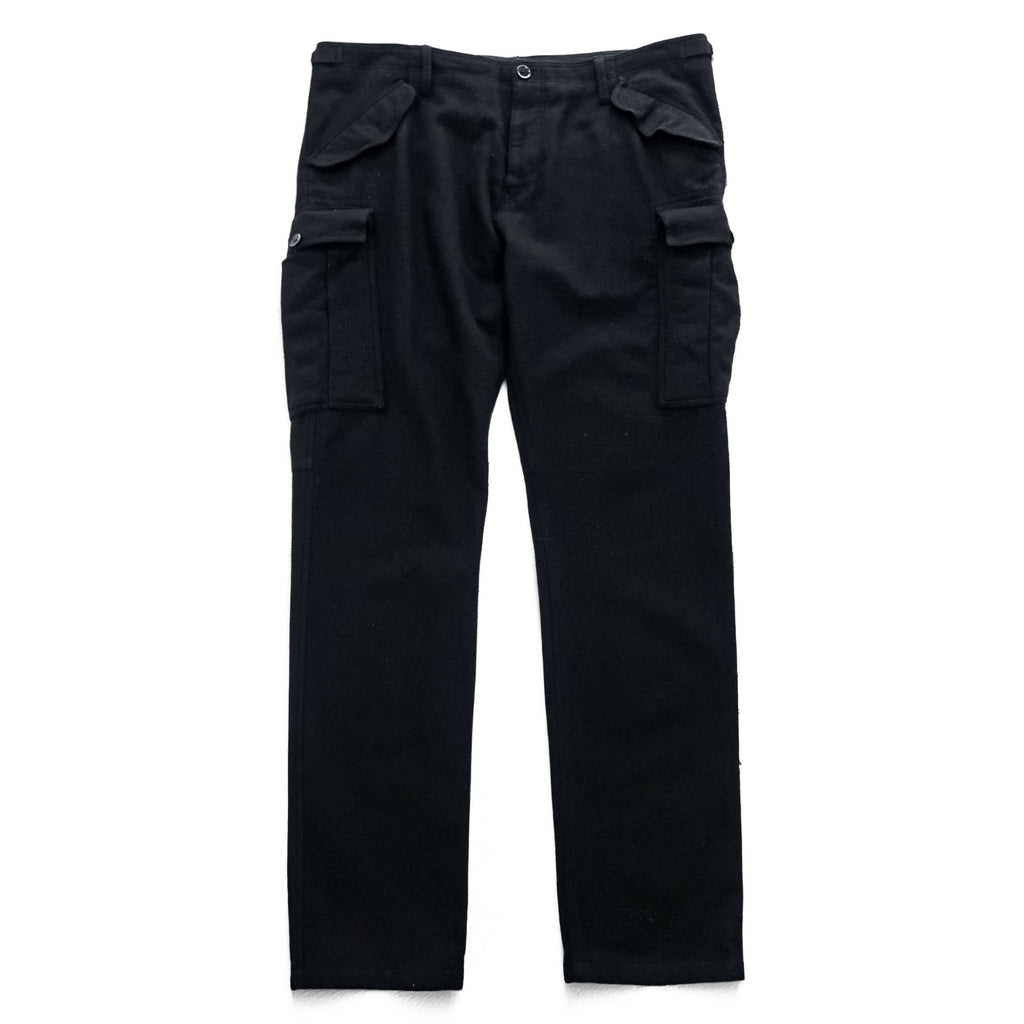 BURBERRY cargo work pants, size XL, black, Melton wool.