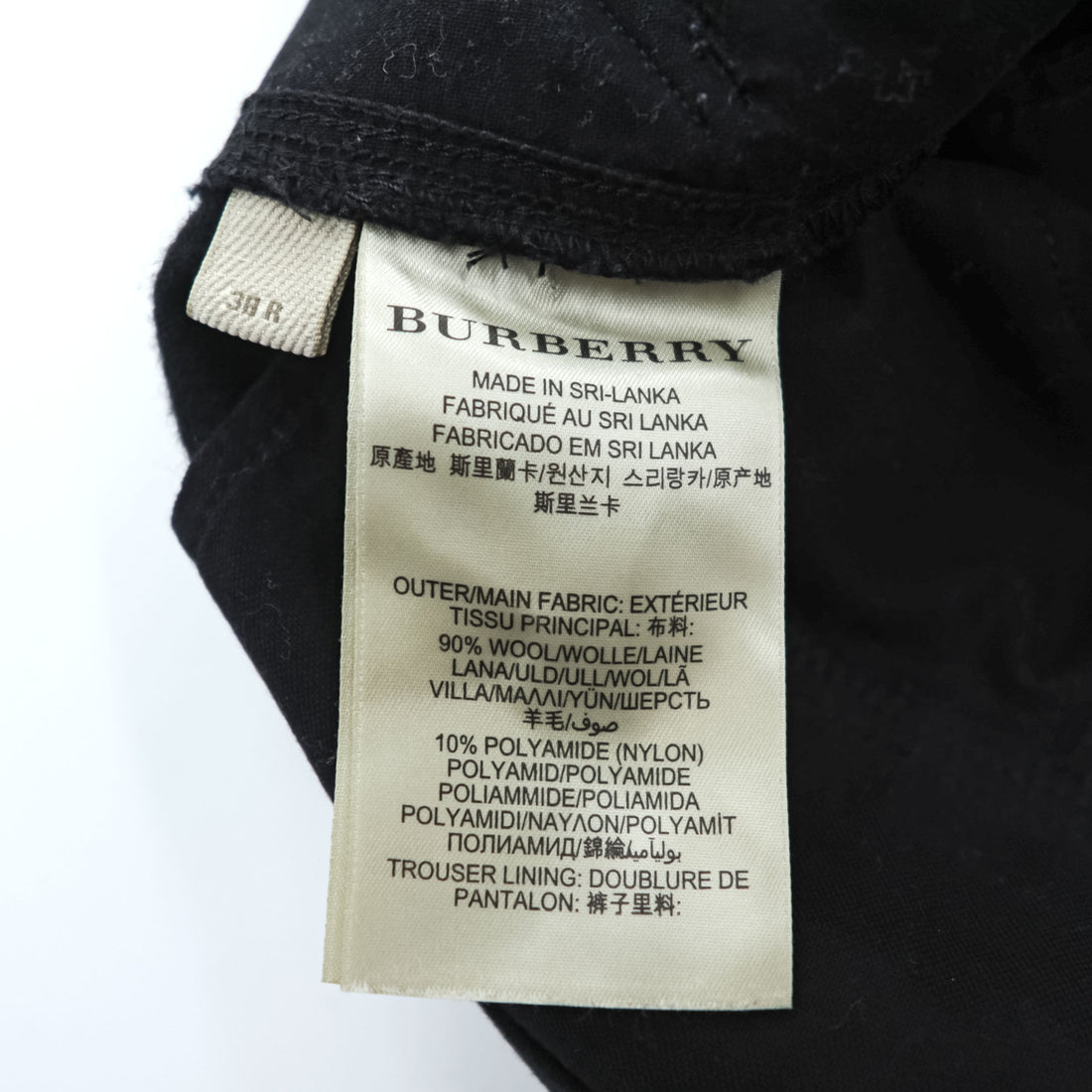 BURBERRY cargo work pants, size XL, black, Melton wool.