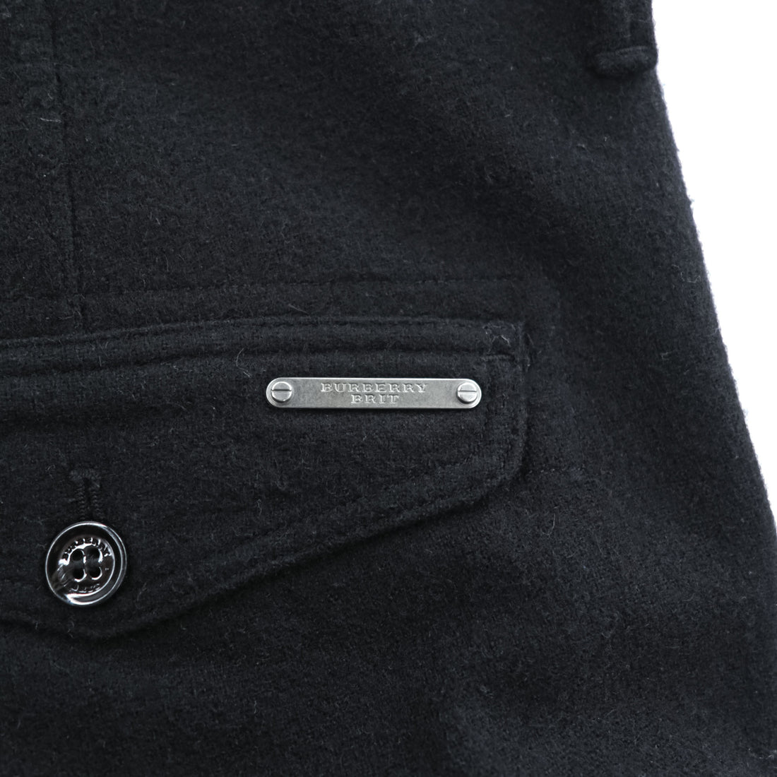BURBERRY cargo work pants, size XL, black, Melton wool.