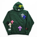 SYUMAN. × Y.A.R.N. × GR8 × FRUIT OF THE LOOM プルオーバー スウェット パーカー XL グリーン 3D cross knit Hoodie クロスニット 裏起毛 SUPER COTTON