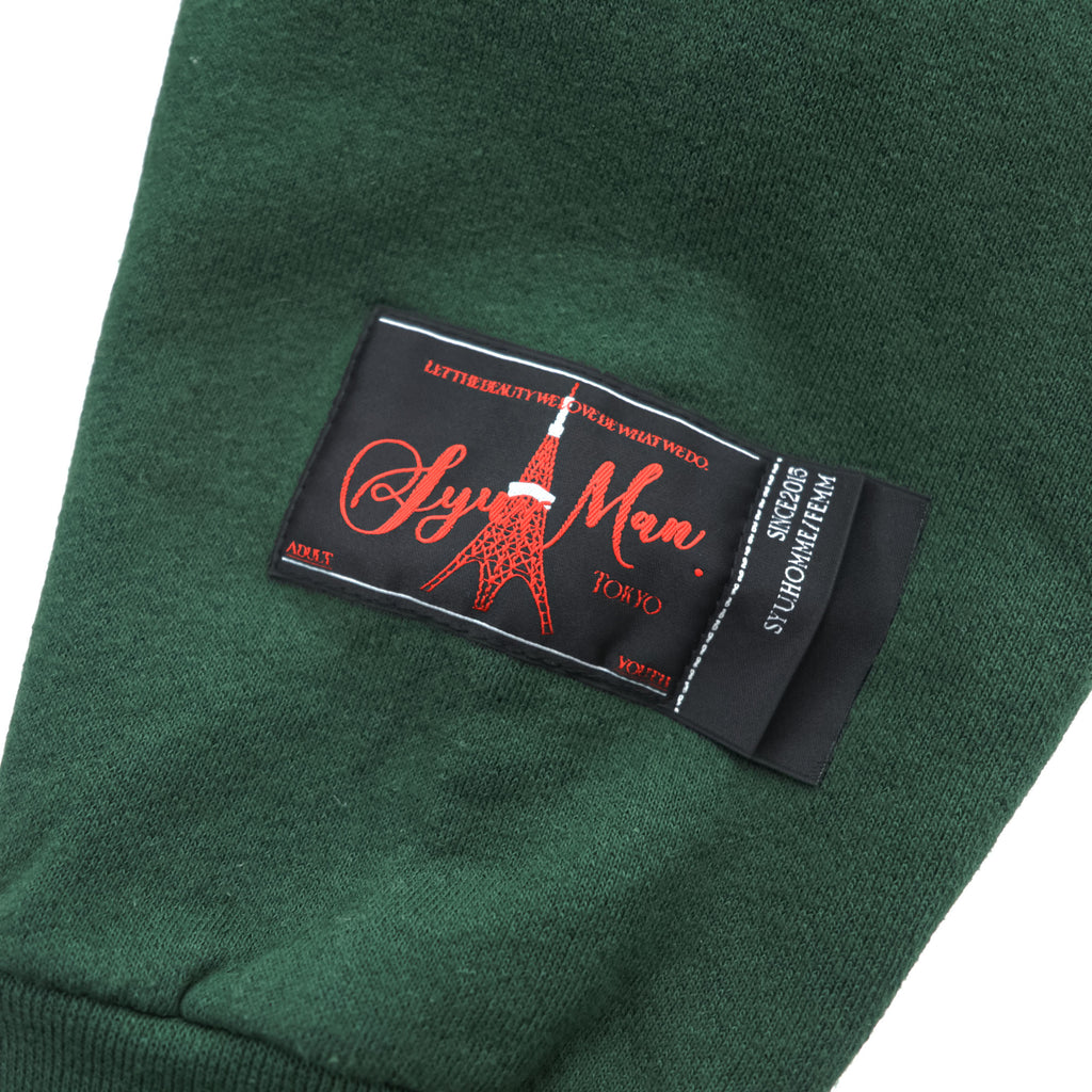 SYUMAN. × Y.A.R.N. × GR8 × FRUIT OF THE LOOM プルオーバー スウェット パーカー XL グリーン 3D cross knit Hoodie クロスニット 裏起毛 SUPER COTTON