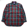PENDLETON 長袖 チェック ウールシャツ XL レッド グリーン ボタンダウン SIR PURE VIRGIN WOOL USA FABRIC
