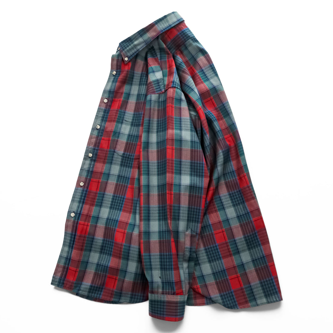 PENDLETON 長袖 チェック ウールシャツ XL レッド グリーン ボタンダウン SIR PURE VIRGIN WOOL USA FABRIC