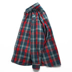 PENDLETON 長袖 チェック ウールシャツ XL レッド グリーン ボタンダウン SIR PURE VIRGIN WOOL USA FABRIC