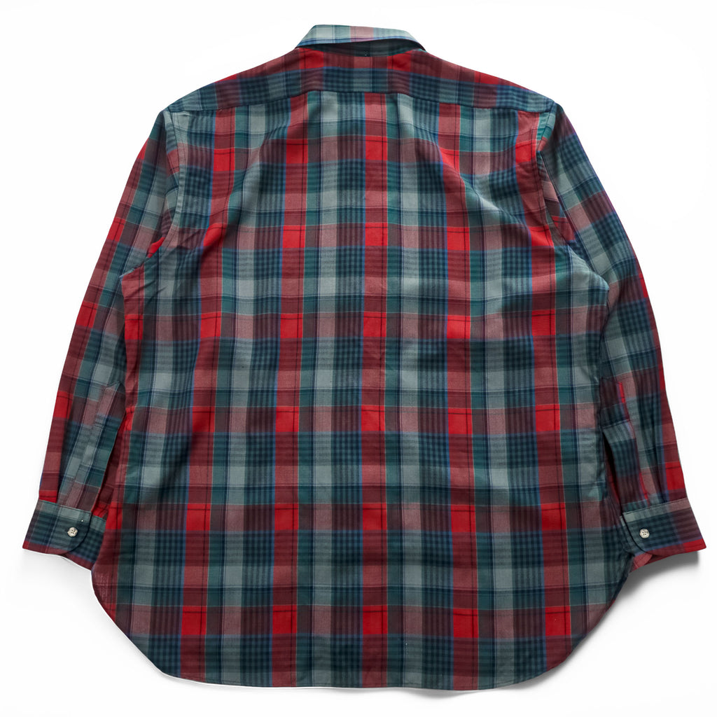 PENDLETON 長袖 チェック ウールシャツ XL レッド グリーン ボタンダウン SIR PURE VIRGIN WOOL USA FABRIC