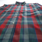PENDLETON 長袖 チェック ウールシャツ XL レッド グリーン ボタンダウン SIR PURE VIRGIN WOOL USA FABRIC