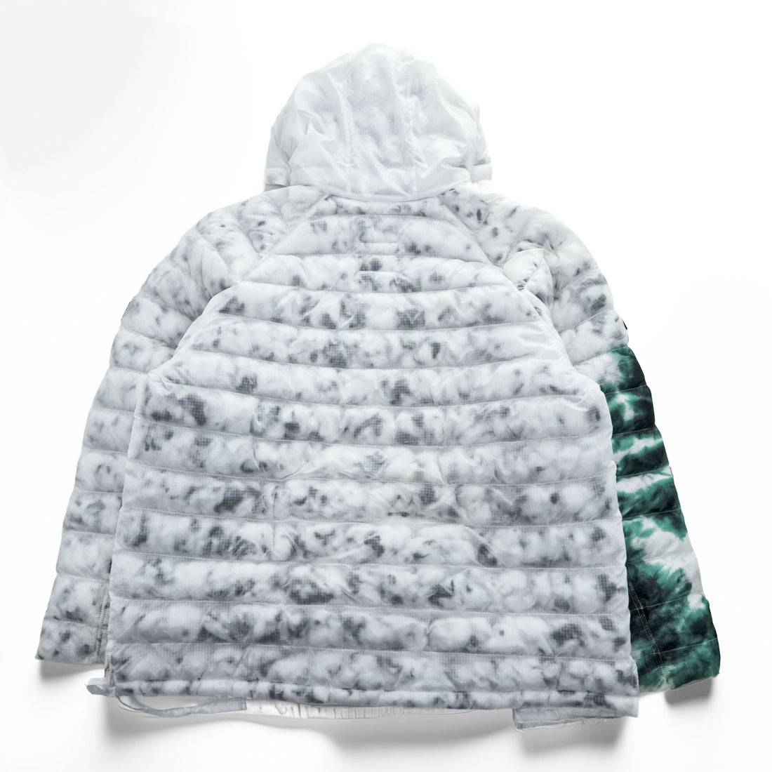 STUSSY × NIKE  Insulated Jacket L White, Green Drawstring Thermore ECODOWN FIBERS MARBLE HO200610MXP