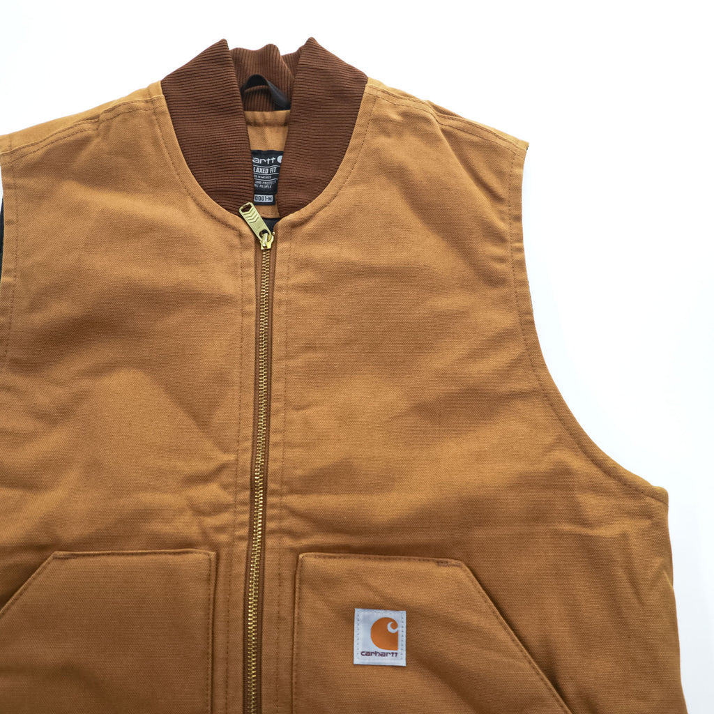 carhartt ダック ワークベスト 中綿 アークティックキルトライニング M ブラウン RELAXED FIT 0V0001