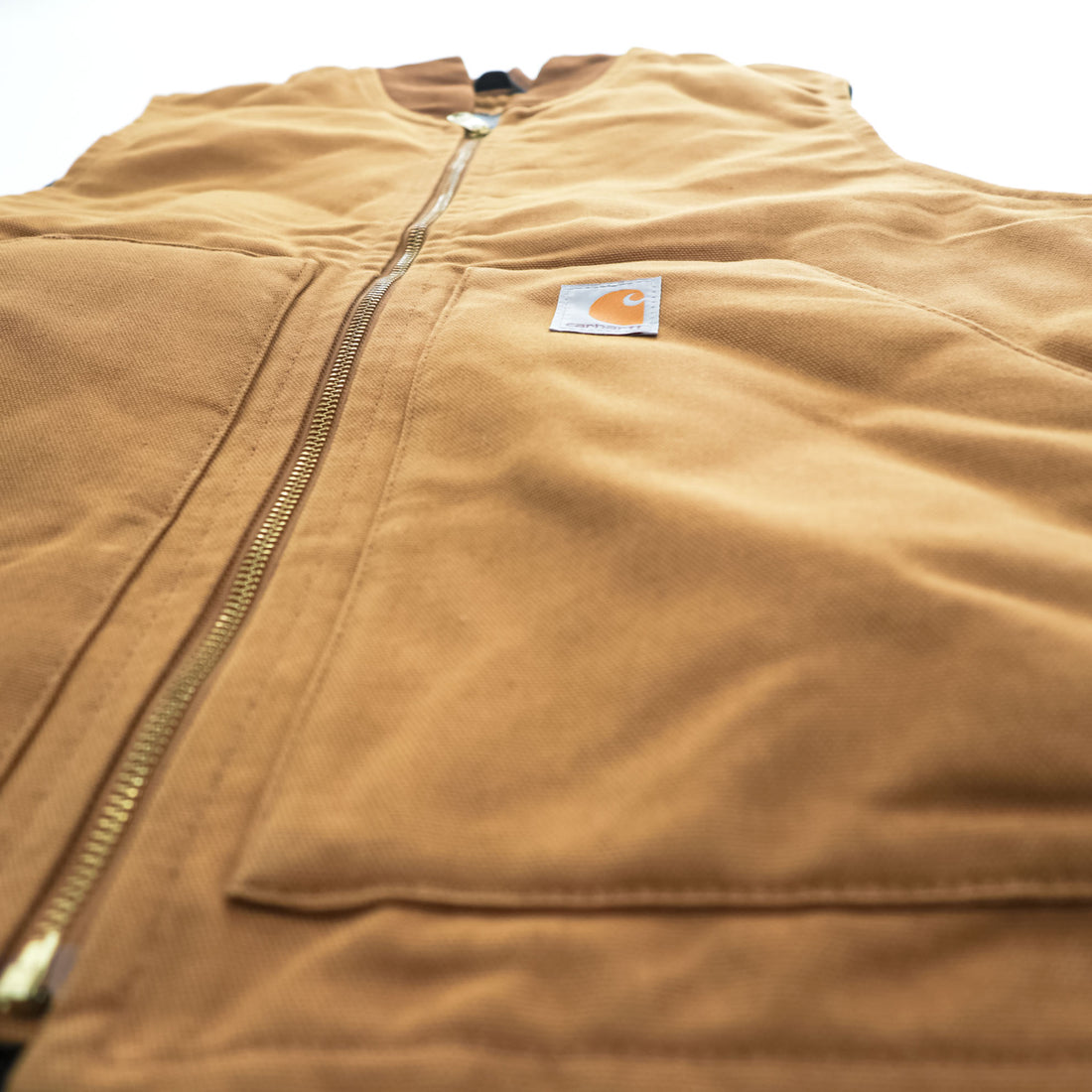 carhartt ダック ワークベスト 中綿 アークティックキルトライニング M ブラウン RELAXED FIT 0V0001