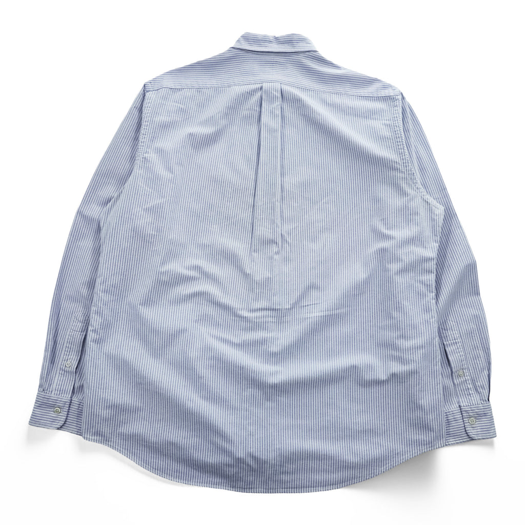 Ralph Lauren オックスフォード CLASSIC FIT 長袖シャツ XL ブルー ホワイト ストライプ  ボタンダウン スモールポニー ロゴ 刺繍