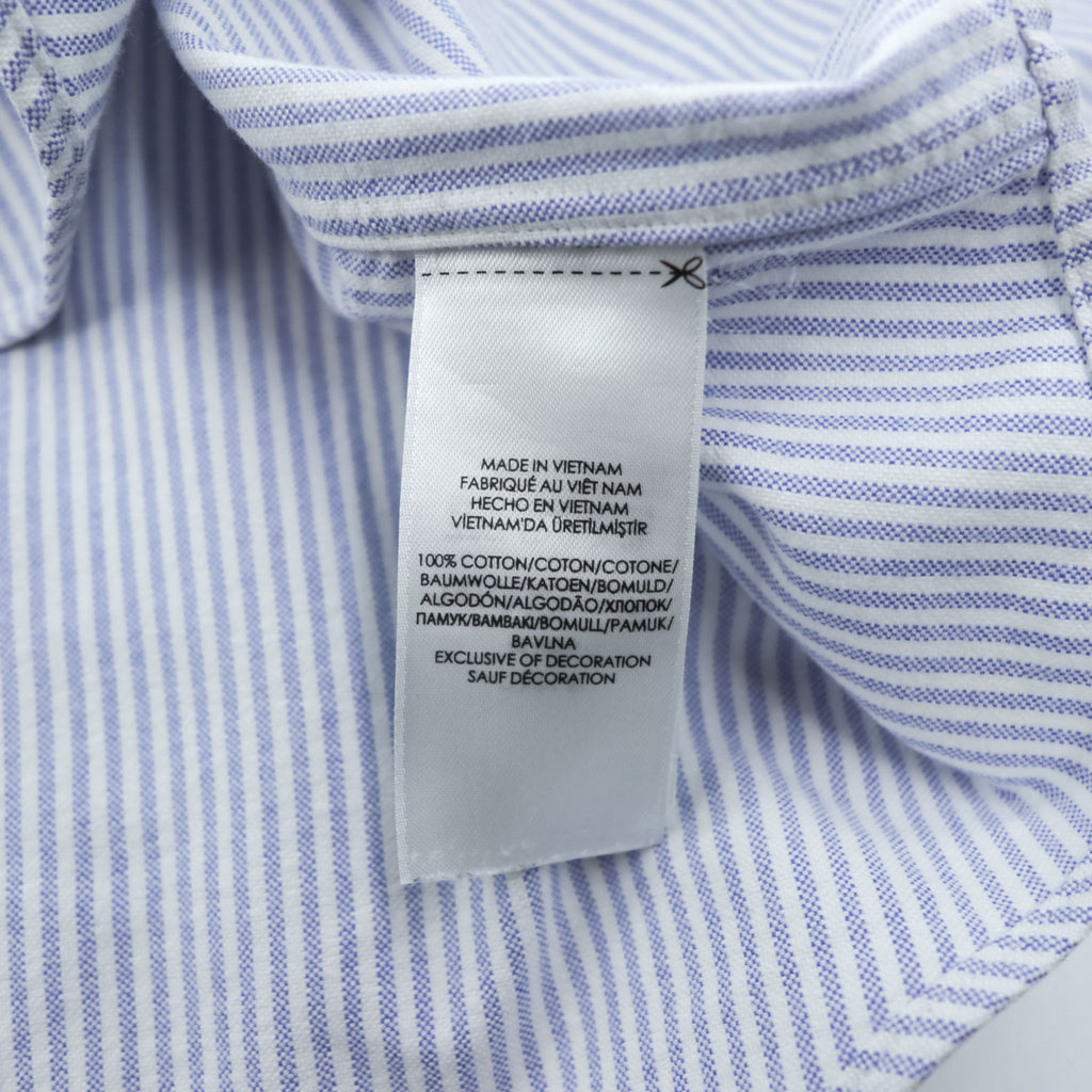 Ralph Lauren オックスフォード CLASSIC FIT 長袖シャツ XL ブルー ホワイト ストライプ  ボタンダウン スモールポニー ロゴ 刺繍