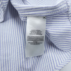 Ralph Lauren オックスフォード CLASSIC FIT 長袖シャツ XL ブルー ホワイト ストライプ  ボタンダウン スモールポニー ロゴ 刺繍