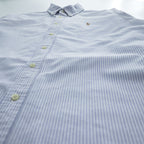 Ralph Lauren オックスフォード CLASSIC FIT 長袖シャツ XL ブルー ホワイト ストライプ  ボタンダウン スモールポニー ロゴ 刺繍