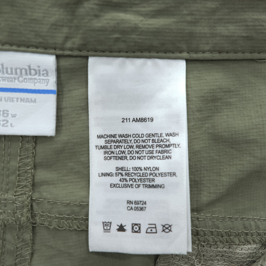 Columbia Convertible Outdoor Shell Pants L Khaki 2-Way OMNI-WICK AM8619