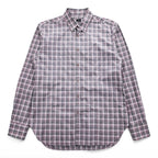 PS Paul Smith 長袖 チェックシャツ L ピンク グレー 切替 袖 花柄 コットン ポルトガル製