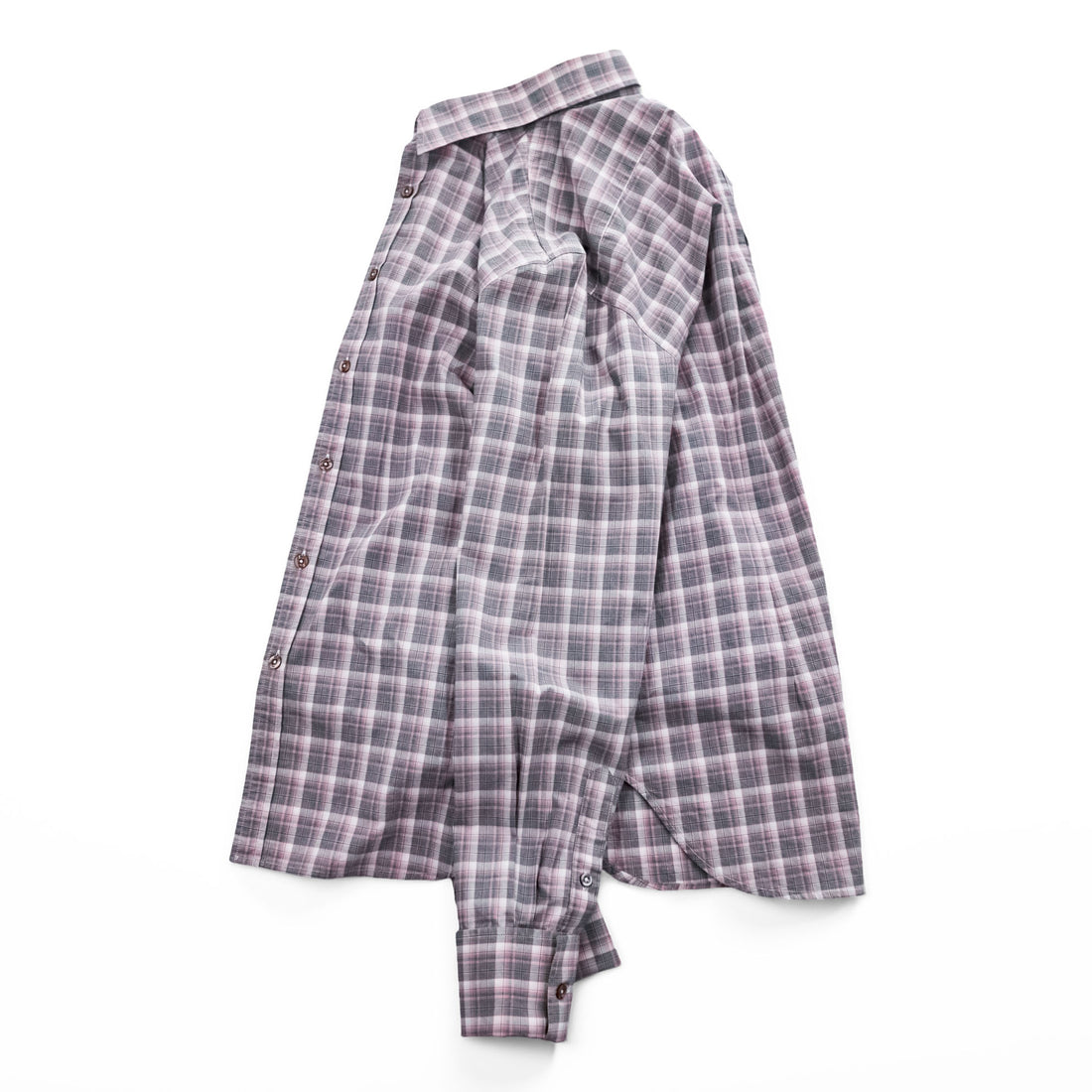 PS Paul Smith 長袖 チェックシャツ L ピンク グレー 切替 袖 花柄 コットン ポルトガル製