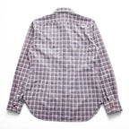PS Paul Smith 長袖 チェックシャツ L ピンク グレー 切替 袖 花柄 コットン ポルトガル製
