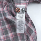 PS Paul Smith 長袖 チェックシャツ L ピンク グレー 切替 袖 花柄 コットン ポルトガル製