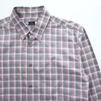 PS Paul Smith 長袖 チェックシャツ L ピンク グレー 切替 袖 花柄 コットン ポルトガル製