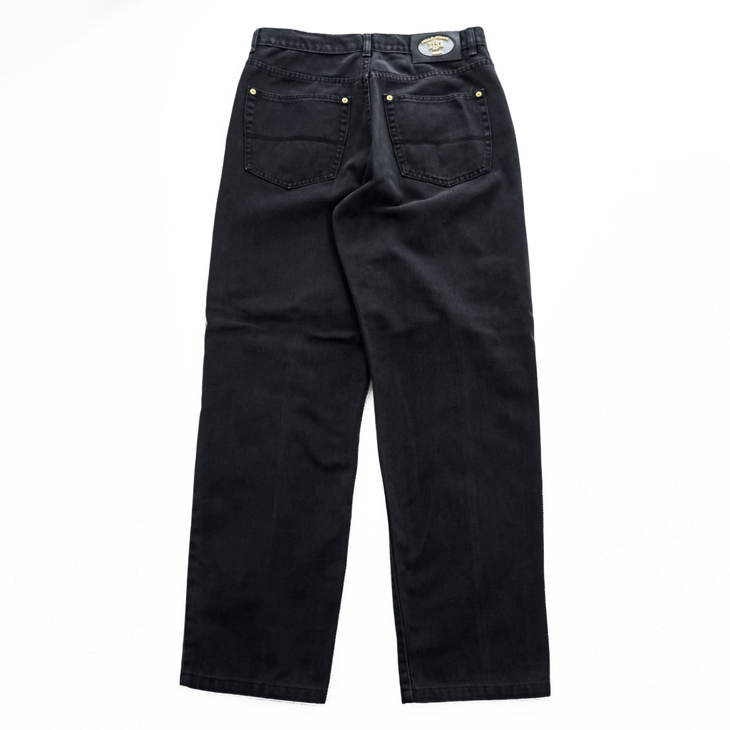 pelle pelle marc buchanan 90s Vintage Denim Pants Jeans L Black Wide Tapered Baggy