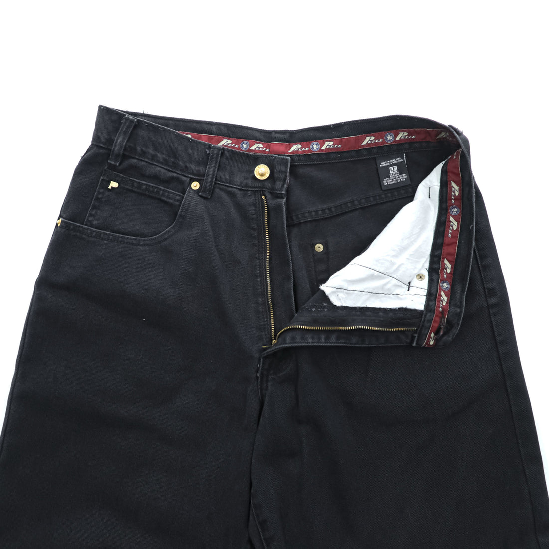 pelle pelle marc buchanan 90s Vintage Denim Pants Jeans L Black Wide Tapered Baggy