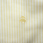 Brooks Brothers 長袖 ストライプ ボタンダウンシャツ M イエロー ワンポイントロゴ REGENT FIT ノンアイロン ストレッチ