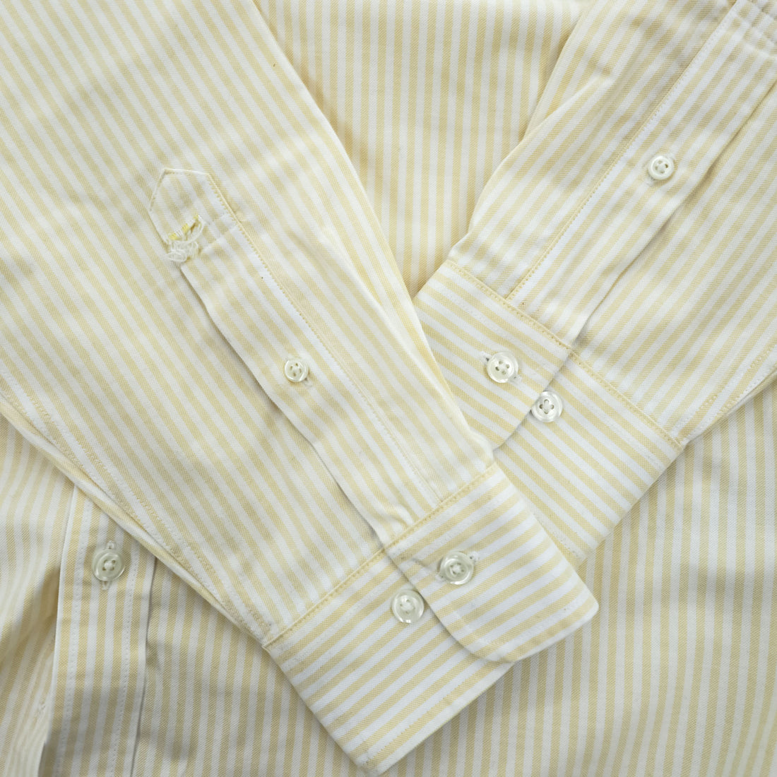 Brooks Brothers 長袖 ストライプ ボタンダウンシャツ M イエロー ワンポイントロゴ REGENT FIT ノンアイロン ストレッチ