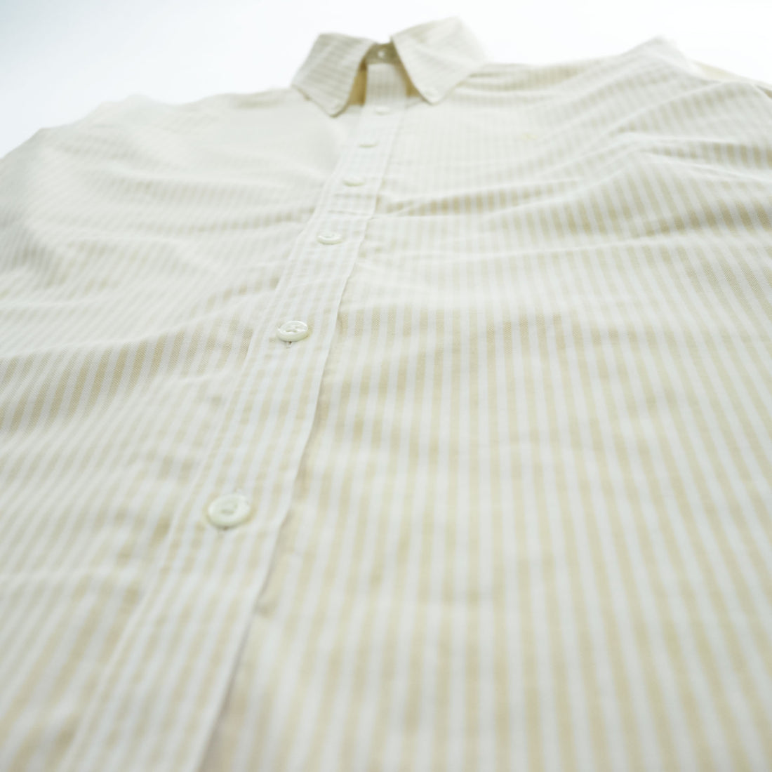 Brooks Brothers 長袖 ストライプ ボタンダウンシャツ M イエロー ワンポイントロゴ REGENT FIT ノンアイロン ストレッチ