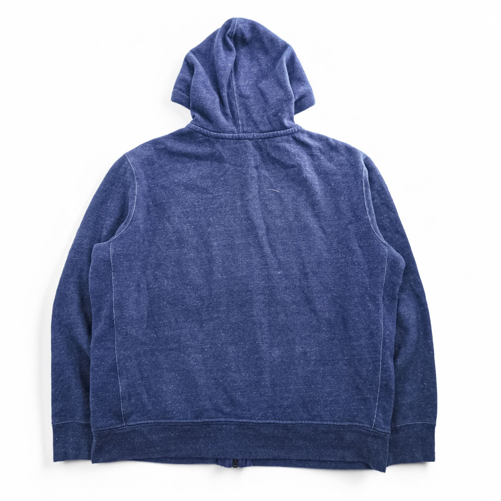Polo Ralph Lauren リバースウィーブ ジップパーカー 2XL ブルー 裏起毛 ビッグサイズ スモールポニー ロゴ 刺繍