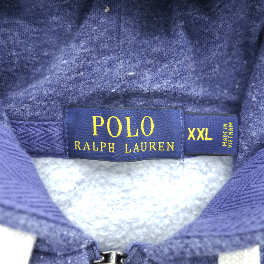 Polo Ralph Lauren リバースウィーブ ジップパーカー 2XL ブルー 裏起毛 ビッグサイズ スモールポニー ロゴ 刺繍