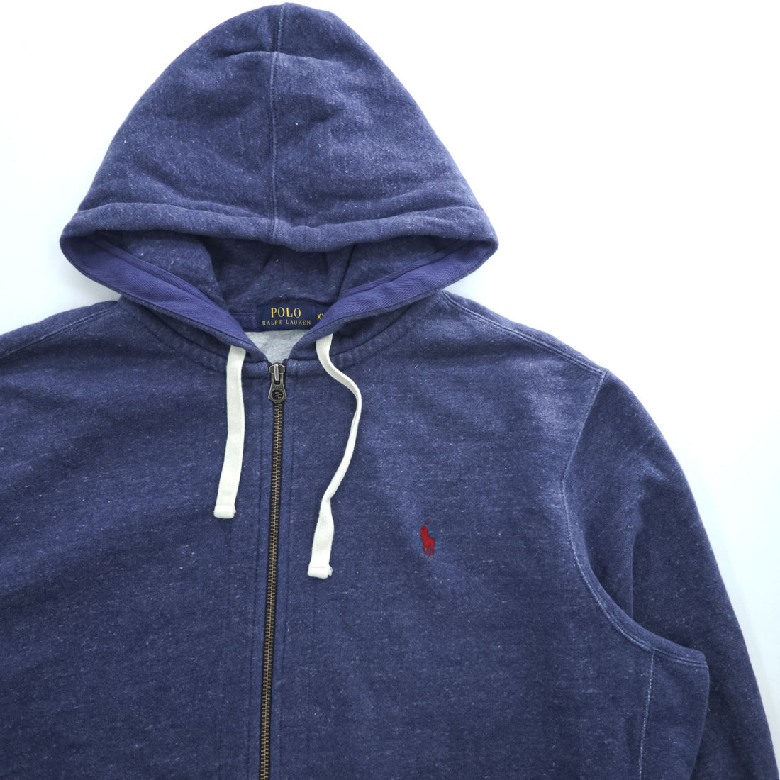 Polo Ralph Lauren リバースウィーブ ジップパーカー 2XL ブルー 裏起毛 ビッグサイズ スモールポニー ロゴ 刺繍