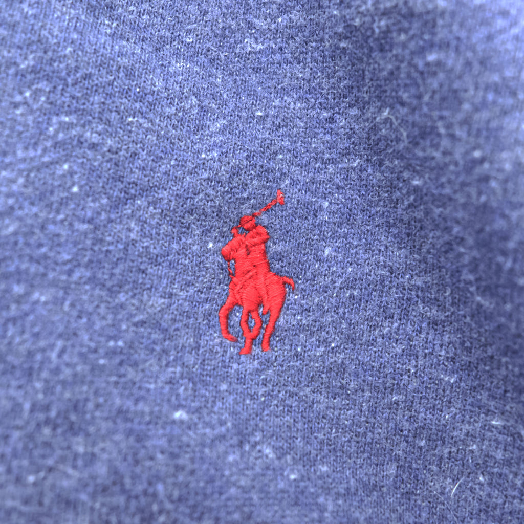 Polo Ralph Lauren リバースウィーブ ジップパーカー 2XL ブルー 裏起毛 ビッグサイズ スモールポニー ロゴ 刺繍