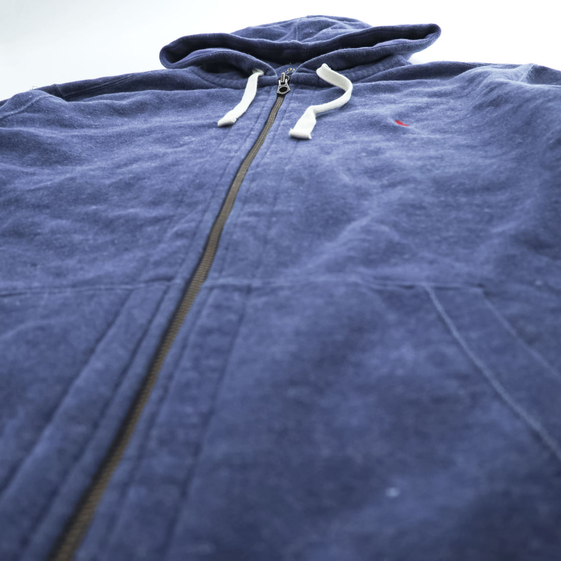 Polo Ralph Lauren リバースウィーブ ジップパーカー 2XL ブルー 裏起毛 ビッグサイズ スモールポニー ロゴ 刺繍