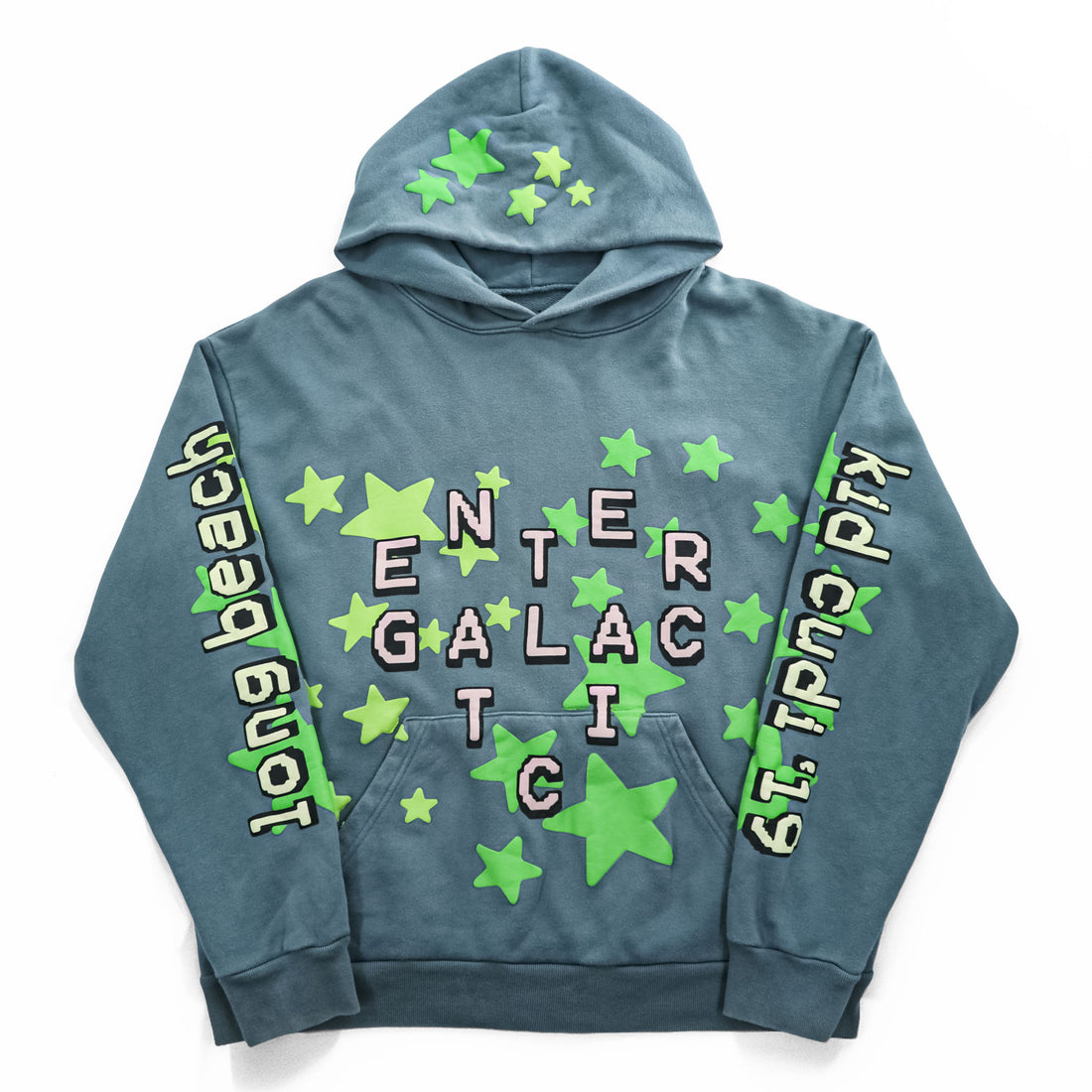 Kid Cudi x CPFM ( Cactus Plant Flea Market ) Enter Galactic Hoodie Blue Gray Glow in the Dark Stars Size L