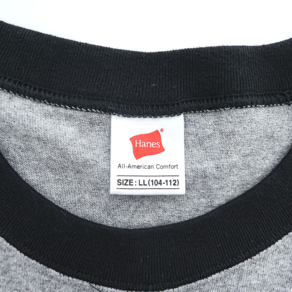 Hanes リンガー Tシャツ XL グレー ワンポイントロゴ All-American Comfort